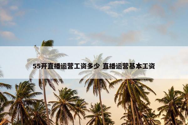 55开直播运营工资多少 直播运营基本工资