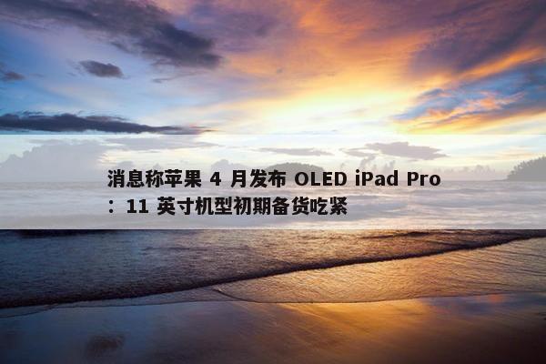 消息称苹果 4 月发布 OLED iPad Pro：11 英寸机型初期备货吃紧