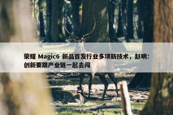 荣耀 Magic6 新品首发行业多项新技术，赵明：创新要跟产业链一起去闯