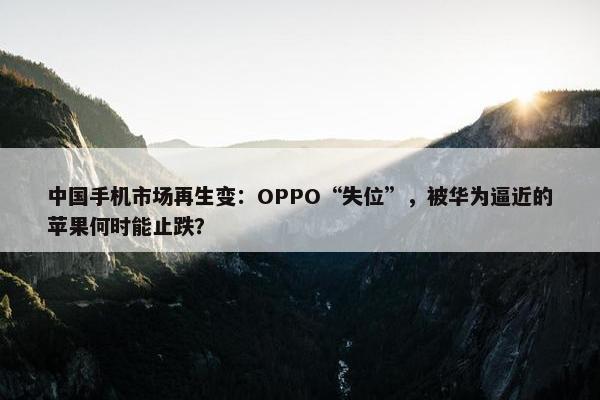 中国手机市场再生变：OPPO“失位”，被华为逼近的苹果何时能止跌？