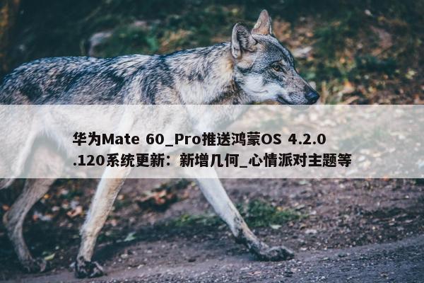 华为Mate 60_Pro推送鸿蒙OS 4.2.0.120系统更新：新增几何_心情派对主题等