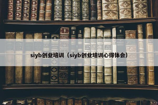 siyb创业培训（siyb创业培训心得体会）