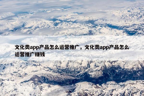 文化类app产品怎么运营推广，文化类app产品怎么运营推广赚钱