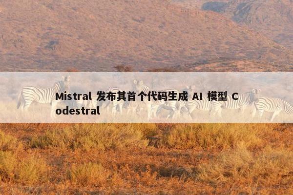 Mistral 发布其首个代码生成 AI 模型 Codestral