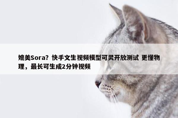 媲美Sora？快手文生视频模型可灵开放测试 更懂物理，最长可生成2分钟视频