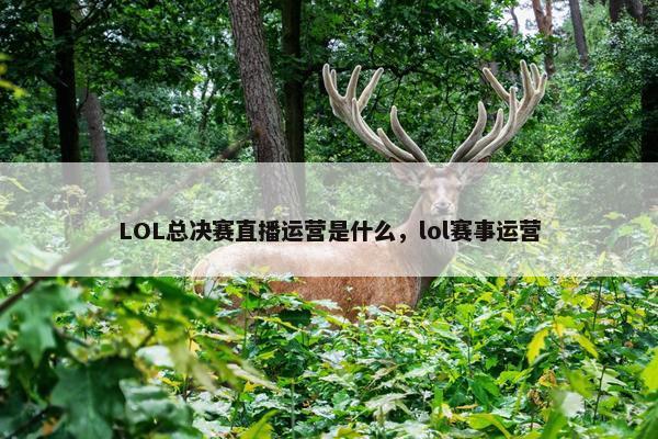 LOL总决赛直播运营是什么，lol赛事运营