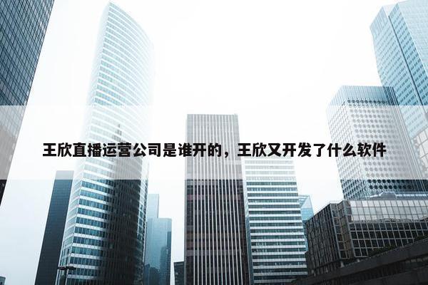 王欣直播运营公司是谁开的，王欣又开发了什么软件