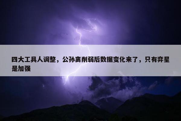 四大工具人调整，公孙离削弱后数据变化来了，只有弈星是加强