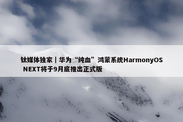 钛媒体独家｜华为“纯血”鸿蒙系统HarmonyOS NEXT将于9月底推出正式版