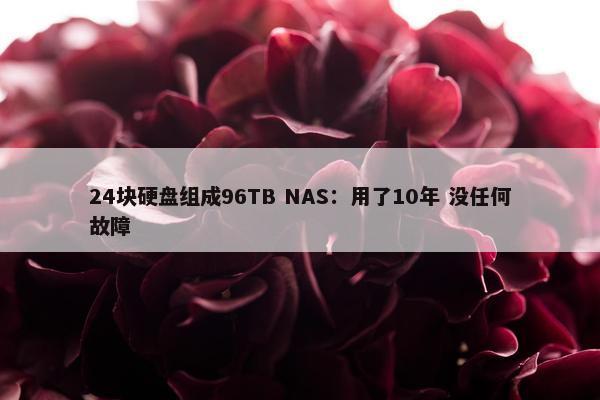 24块硬盘组成96TB NAS：用了10年 没任何故障