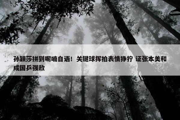 孙颖莎拼到呢喃自语！关键球挥拍表情狰狞 证张本美和成国乒强敌