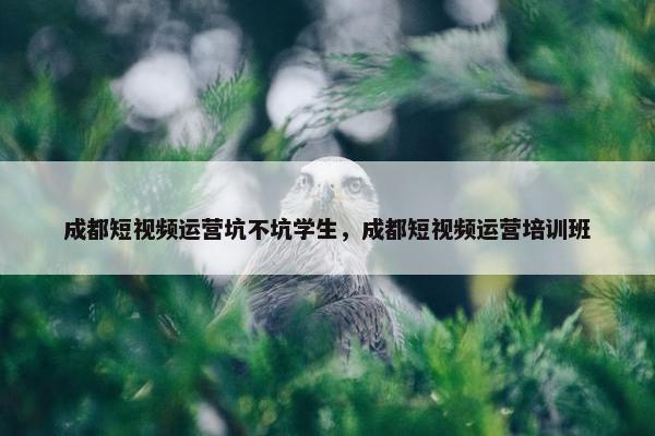 成都短视频运营坑不坑学生，成都短视频运营培训班