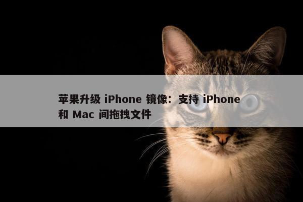 苹果升级 iPhone 镜像：支持 iPhone 和 Mac 间拖拽文件