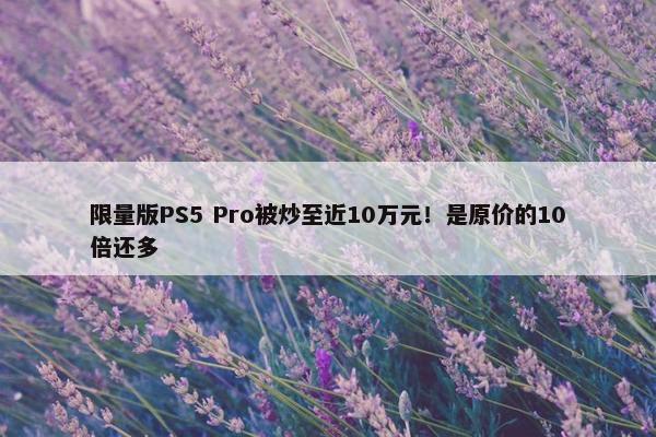 限量版PS5 Pro被炒至近10万元！是原价的10倍还多