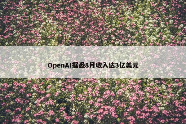 OpenAI据悉8月收入达3亿美元