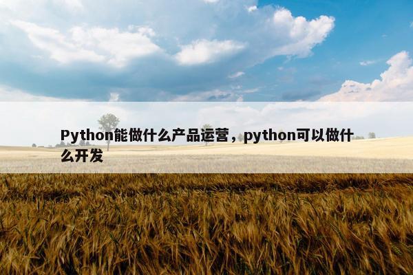 Python能做什么产品运营，python可以做什么开发