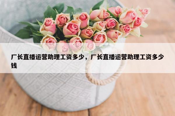 厂长直播运营助理工资多少，厂长直播运营助理工资多少钱