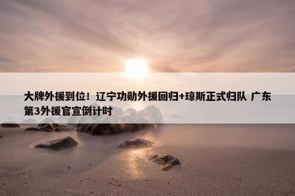 大牌外援到位！辽宁功勋外援回归+琼斯正式归队 广东第3外援官宣倒计时