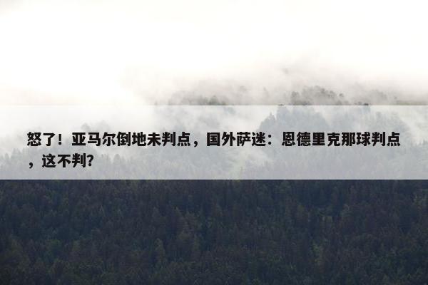 怒了！亚马尔倒地未判点，国外萨迷：恩德里克那球判点，这不判？