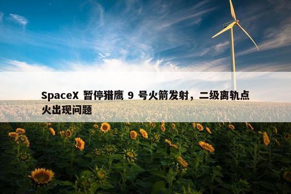 SpaceX 暂停猎鹰 9 号火箭发射，二级离轨点火出现问题