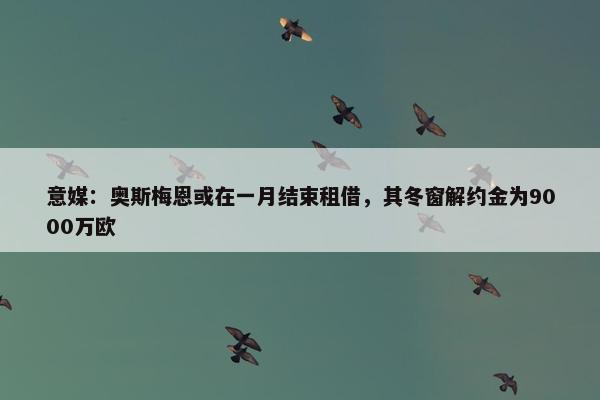 意媒：奥斯梅恩或在一月结束租借，其冬窗解约金为9000万欧