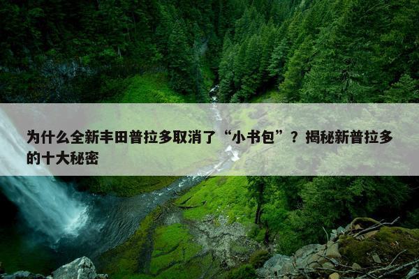 为什么全新丰田普拉多取消了“小书包”？揭秘新普拉多的十大秘密