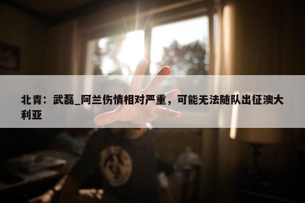 北青：武磊_阿兰伤情相对严重，可能无法随队出征澳大利亚