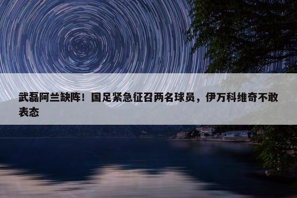 武磊阿兰缺阵！国足紧急征召两名球员，伊万科维奇不敢表态