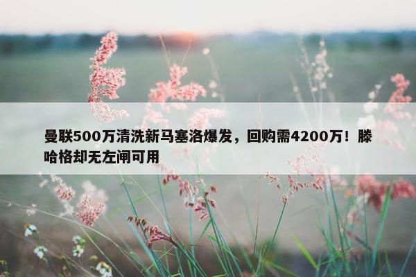 曼联500万清洗新马塞洛爆发，回购需4200万！滕哈格却无左闸可用