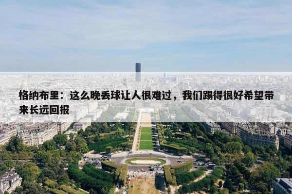 格纳布里：这么晚丢球让人很难过，我们踢得很好希望带来长远回报