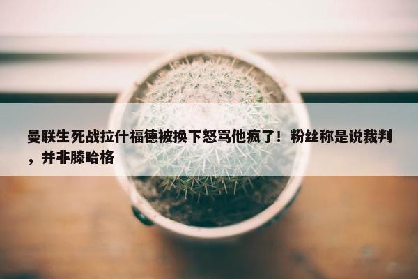 曼联生死战拉什福德被换下怒骂他疯了！粉丝称是说裁判，并非滕哈格