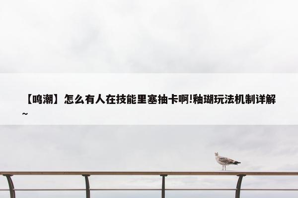 【鸣潮】怎么有人在技能里塞抽卡啊!釉瑚玩法机制详解~