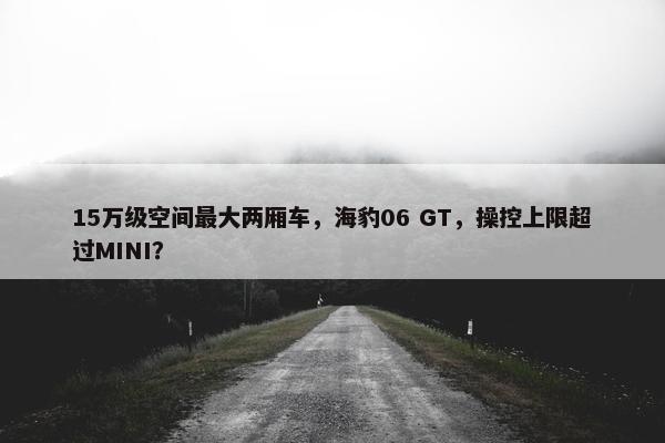 15万级空间最大两厢车，海豹06 GT，操控上限超过MINI？