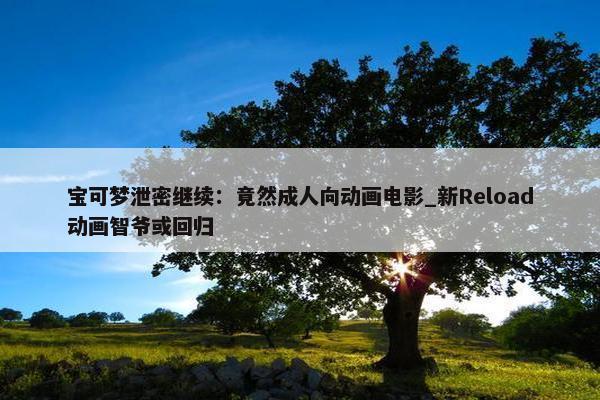 宝可梦泄密继续：竟然成人向动画电影_新Reload动画智爷或回归