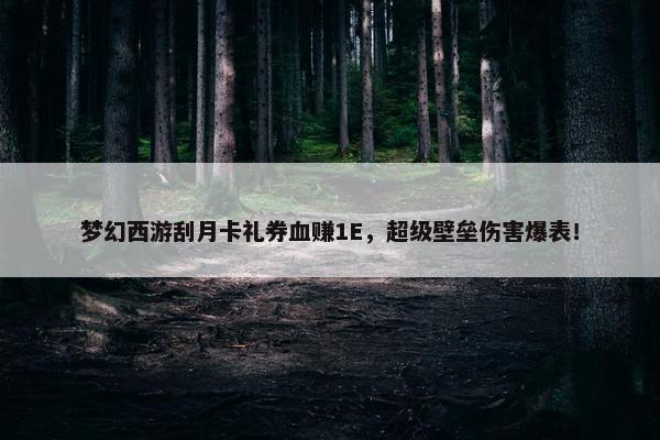 梦幻西游刮月卡礼券血赚1E，超级壁垒伤害爆表！