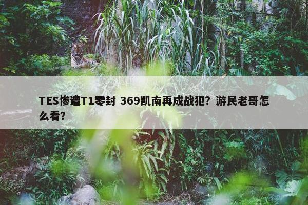 TES惨遭T1零封 369凯南再成战犯？游民老哥怎么看？