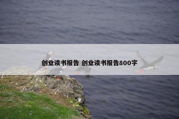 创业读书报告 创业读书报告800字