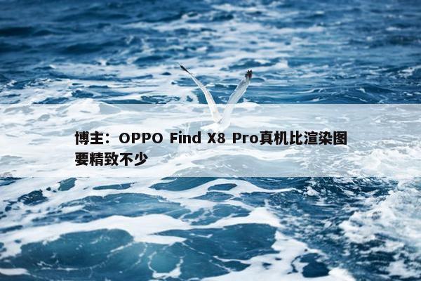 博主：OPPO Find X8 Pro真机比渲染图要精致不少