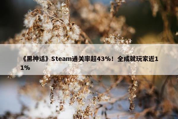 《黑神话》Steam通关率超43%！全成就玩家近11%