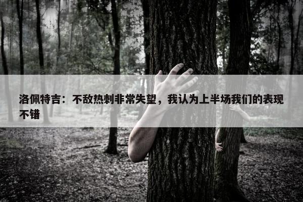 洛佩特吉：不敌热刺非常失望，我认为上半场我们的表现不错