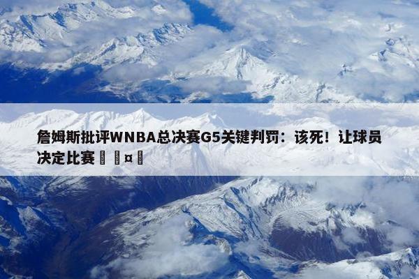 詹姆斯批评WNBA总决赛G5关键判罚：该死！让球员决定比赛🤬