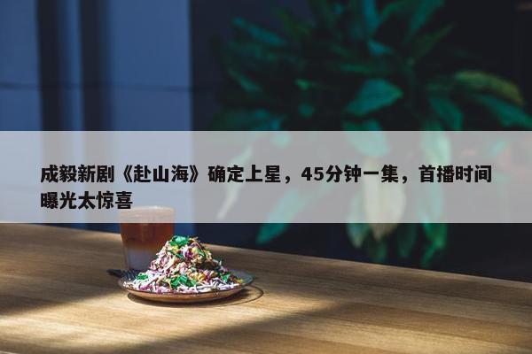 成毅新剧《赴山海》确定上星，45分钟一集，首播时间曝光太惊喜