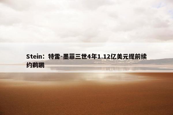 Stein：特雷-墨菲三世4年1.12亿美元提前续约鹈鹕