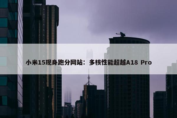 小米15现身跑分网站：多核性能超越A18 Pro