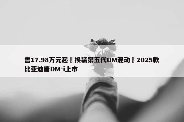 售17.98万元起 换装第五代DM混动 2025款比亚迪唐DM-i上市