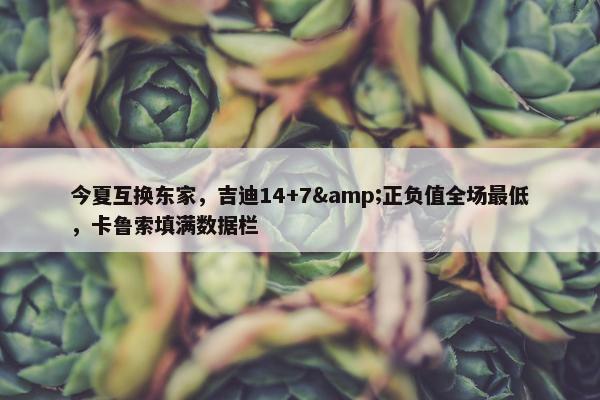 今夏互换东家，吉迪14+7&正负值全场最低，卡鲁索填满数据栏