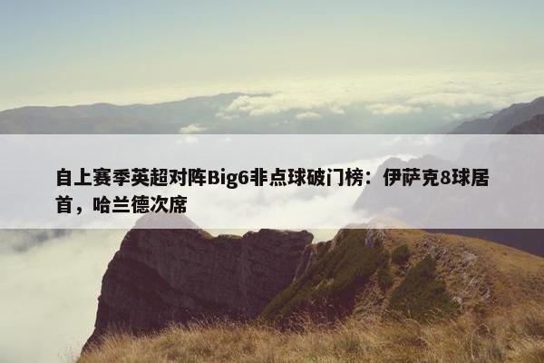 自上赛季英超对阵Big6非点球破门榜：伊萨克8球居首，哈兰德次席