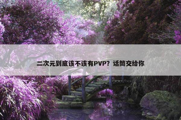 二次元到底该不该有PVP？话筒交给你