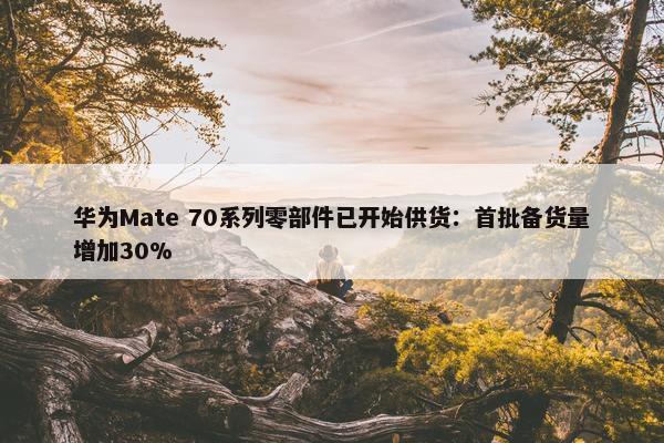 华为Mate 70系列零部件已开始供货：首批备货量增加30%