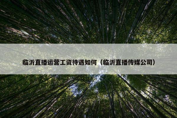 临沂直播运营工资待遇如何（临沂直播传媒公司）